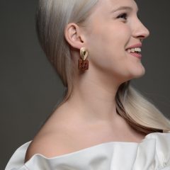 KŐRIS - Faragott fa bedugós fülbevaló 