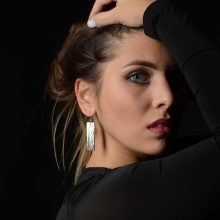 YORI csiszolt kagyó design fülbevaló (hasáb)