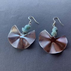 Larimár legyező fülbevaló 