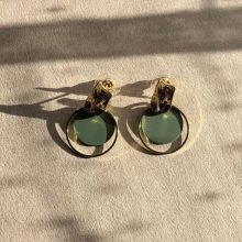 ZÖLD - ARANY kör design fülbevaló 