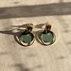 ZÖLD - ARANY kör design fülbevaló 