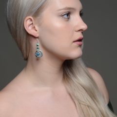 ZÖLD JÁSPIS kör fülbevaló 