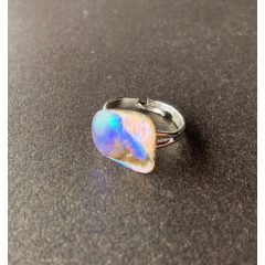 Rózsaszín és kék fénnyel irizáló Abalone gyűrű