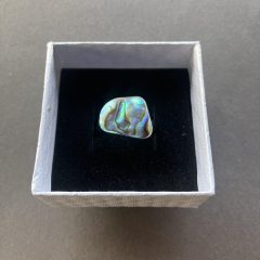 kék fénnyel irizáló Abalone gyűrű