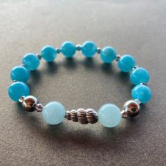 Kék kvarc és Akvamarin karkötő 