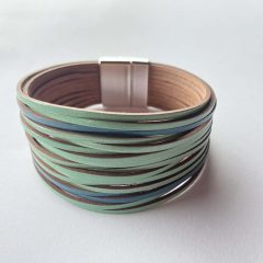 kék és zöld design műbőr karkötő 