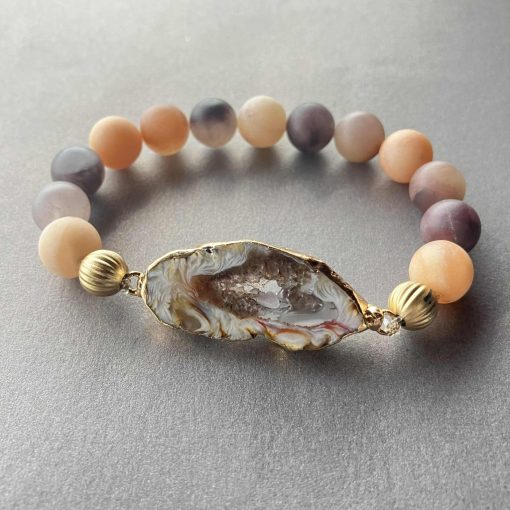 BARNA - BÉZS ACHÁT KARKÖTŐ 