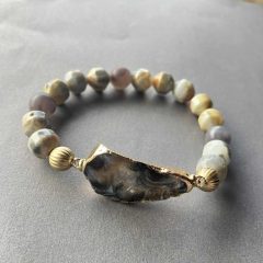 SZÜRKE - SÁRGA ACHÁT KARKÖTŐ 