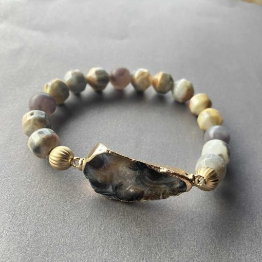 SZÜRKE - SÁRGA ACHÁT KARKÖTŐ 