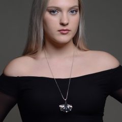 NAGY EZÜST GINKO LEVÉL NYAKLÁNC