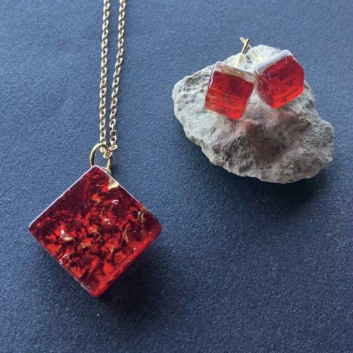 MURANO GLASS Piros szett 