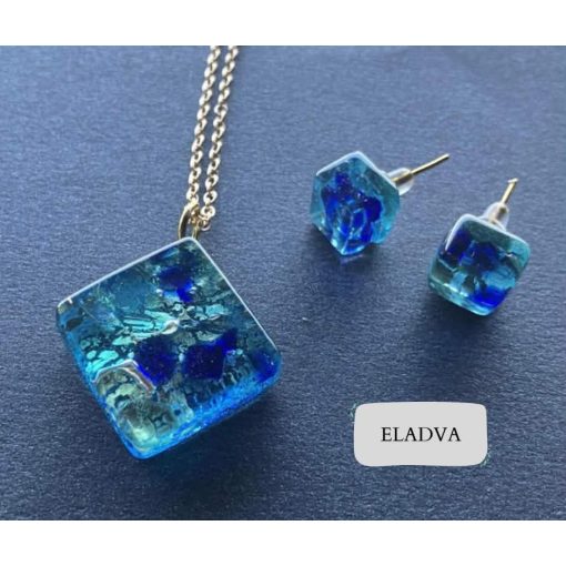 MURANO GLASS Kék szett 