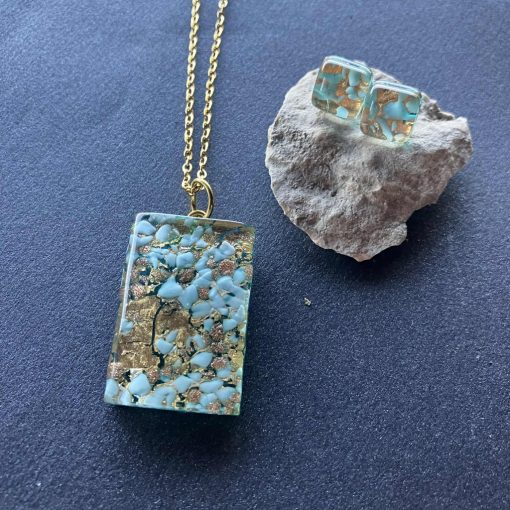 MURANO GLASS Fehér és arany szett