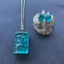 MURANO GLASS TÜRKIZ SZETT