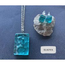 MURANO GLASS TÜRKIZ SZETT