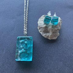 MURANO GLASS TÜRKIZ SZETT