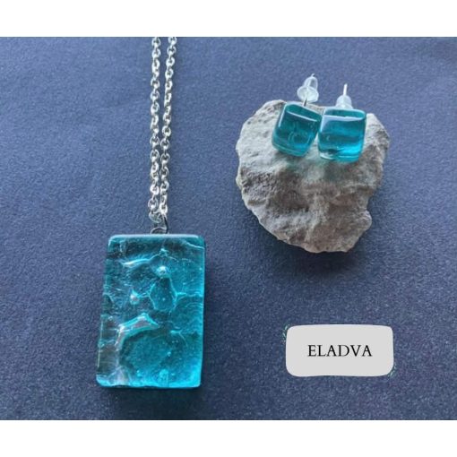 MURANO GLASS TÜRKIZ SZETT