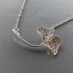 Kicsi Ezüst ginko levél nyaklánc