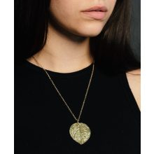 Arany Levél - sárgaréz színű design nyaklánc 