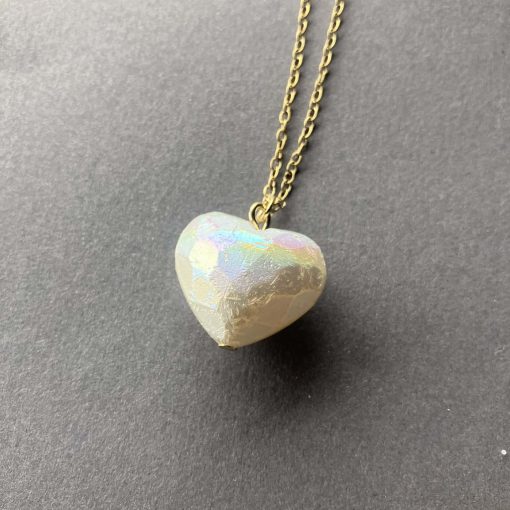 Irizáló tekla szív medál 