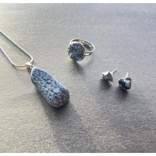 Hópehely obszidián szett 