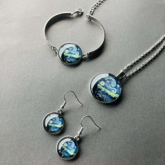 Csillagos éj Üveglencsés ékszerszett