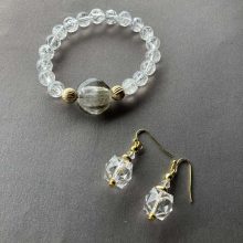 Hegyikristály és lámpagyöngy ékszerszett