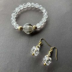 Hegyikristály és lámpagyöngy ékszerszett