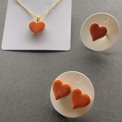 Narancs kerámiaszív szett. 