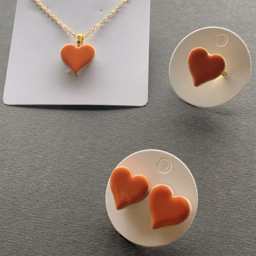 Narancs kerámiaszív szett. 